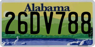 AL license plate 26DV788