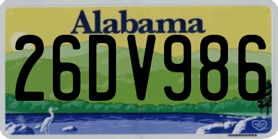 AL license plate 26DV986