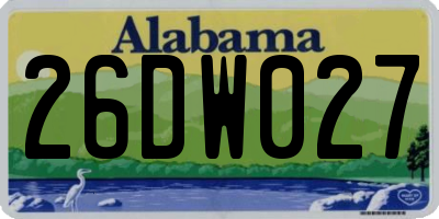 AL license plate 26DW027