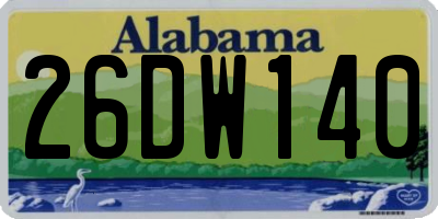 AL license plate 26DW140