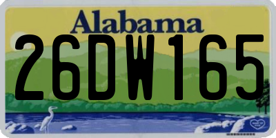 AL license plate 26DW165