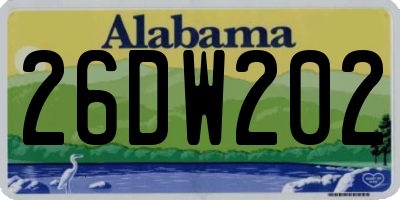 AL license plate 26DW202