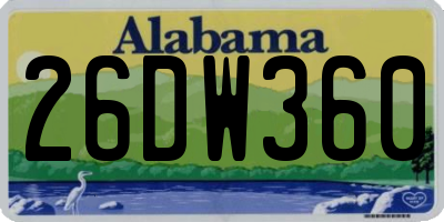 AL license plate 26DW360