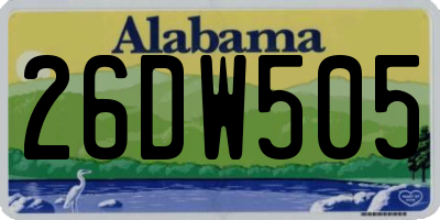 AL license plate 26DW505