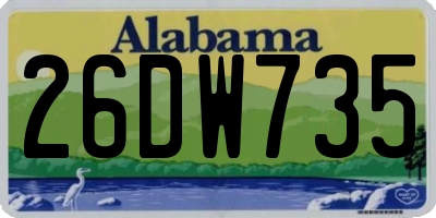 AL license plate 26DW735