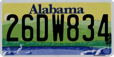 AL license plate 26DW834