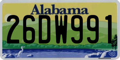 AL license plate 26DW991