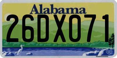 AL license plate 26DX071