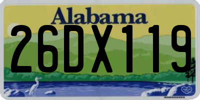 AL license plate 26DX119