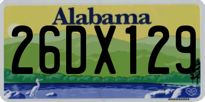 AL license plate 26DX129