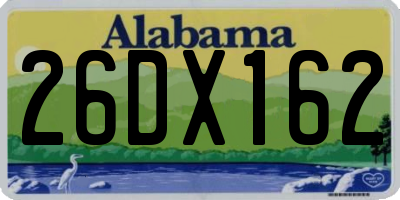 AL license plate 26DX162
