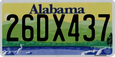 AL license plate 26DX437