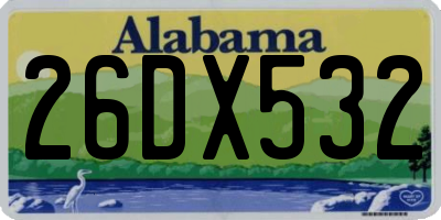 AL license plate 26DX532