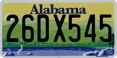 AL license plate 26DX545