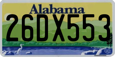 AL license plate 26DX553