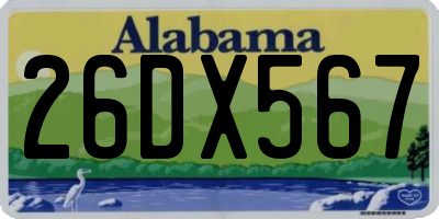 AL license plate 26DX567
