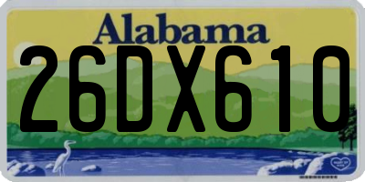 AL license plate 26DX610