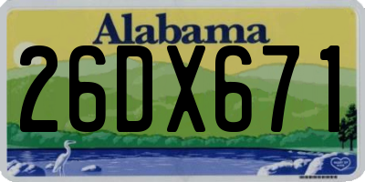 AL license plate 26DX671