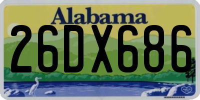 AL license plate 26DX686