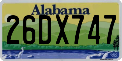 AL license plate 26DX747