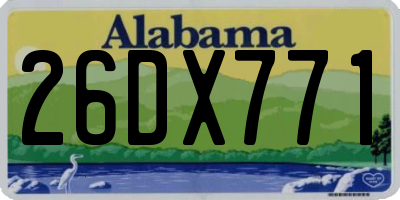 AL license plate 26DX771