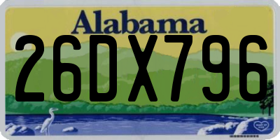 AL license plate 26DX796