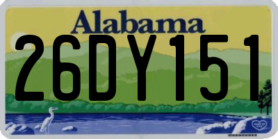 AL license plate 26DY151
