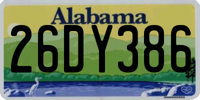 AL license plate 26DY386