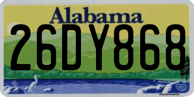 AL license plate 26DY868