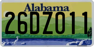 AL license plate 26DZ011