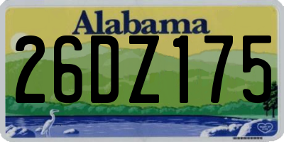 AL license plate 26DZ175