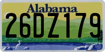AL license plate 26DZ179