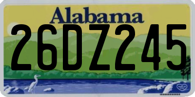AL license plate 26DZ245