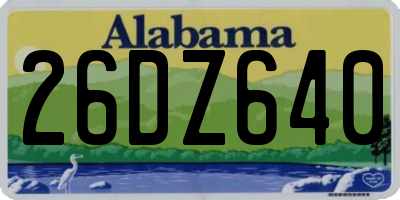 AL license plate 26DZ640