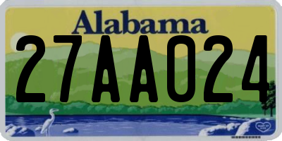 AL license plate 27AA024