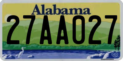 AL license plate 27AA027