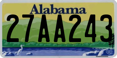 AL license plate 27AA243