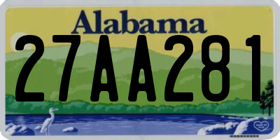 AL license plate 27AA281