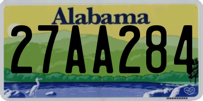 AL license plate 27AA284