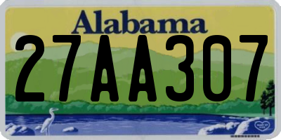 AL license plate 27AA307