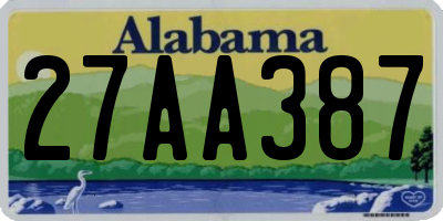 AL license plate 27AA387