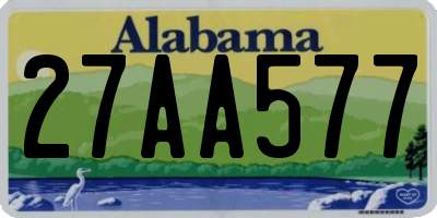 AL license plate 27AA577