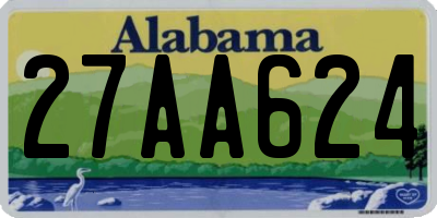 AL license plate 27AA624