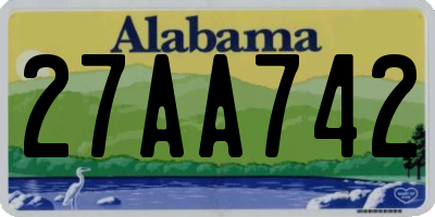 AL license plate 27AA742