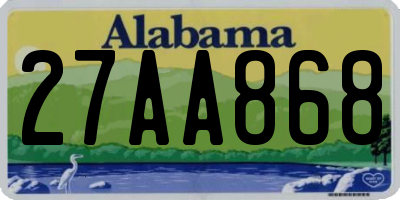 AL license plate 27AA868