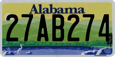 AL license plate 27AB274