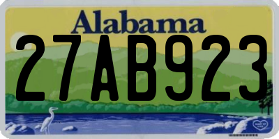 AL license plate 27AB923