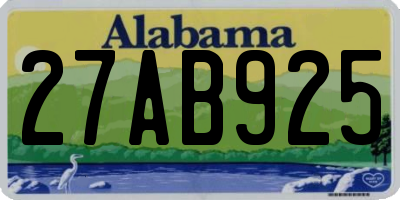 AL license plate 27AB925