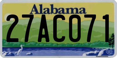 AL license plate 27AC071