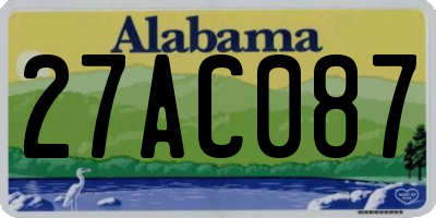 AL license plate 27AC087